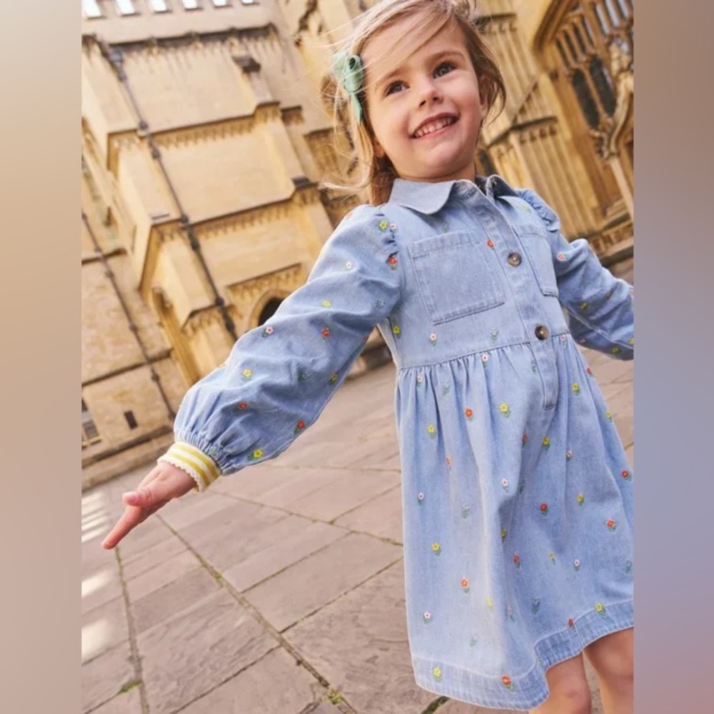 Puff Sleeve Shirt Dress 8-9Y
Mid Vintage Denim Flower